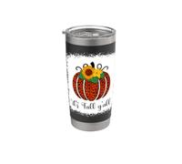 It's Fall Y'all Zucca Leopardo Stampa Ringraziamento Halloween Bicchiere termico in acciaio inox doppia parete