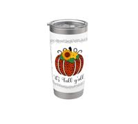 It's Fall Y'all Zucca Leopardo Stampa Ringraziamento Halloween Bicchiere termico in acciaio inox doppia parete