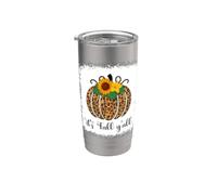 It's Fall Y'all Zucca Leopardo Stampa Ringraziamento Halloween Bicchiere termico in acciaio inox doppia parete