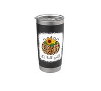 It's Fall Y'all Zucca Leopardo Stampa Ringraziamento Halloween Bicchiere termico in acciaio inox doppia parete