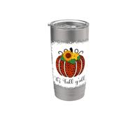 It's Fall Y'all Zucca Leopardo Stampa Ringraziamento Halloween Bicchiere termico in acciaio inox doppia parete