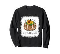 It's Fall Y'All Zucca Leopardo Stampa Ringraziamento Halloween Felpa