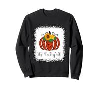 It's Fall Y'All Zucca Leopardo Stampa Ringraziamento Halloween Felpa