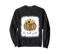 It's Fall Y'All Zucca Leopardo Stampa Ringraziamento Halloween Felpa