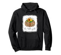 It's Fall Y'All Zucca Leopardo Stampa Ringraziamento Halloween Felpa con Cappuccio