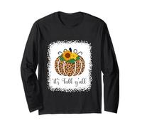 It's Fall Y'All Zucca Leopardo Stampa Ringraziamento Halloween Maglia a Manica
