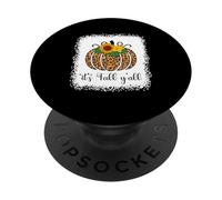 It's Fall Y'all Zucca Leopardo Stampa Ringraziamento Halloween PopSockets PopGrip Adesivo