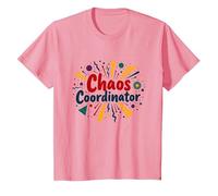It's Fine Chaos Coordinator Tutto va Bene Divertente Maglietta, Bambini, Rosa, 6 Anni