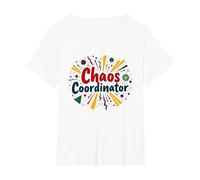 It's Fine Chaos Coordinator Tutto va Bene Divertente Maglietta, Donna Plus-Size, Bianco, 6X
