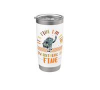 It's Fine I'm Fine Everything Is Fine Christmas Cat Donna Uomo Bicchiere termico in acciaio inox doppia parete