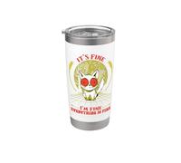 It's Fine I'm Fine Everything Is Fine Christmas Cat Donna Uomo Bicchiere termico in acciaio inox doppia parete
