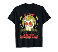 It's Fine I'm Fine Everything Is Fine Christmas Cat Donna Uomo Maglietta