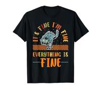 It's Fine I'm Fine Everything Is Fine Christmas Cat Donna Uomo Maglietta
