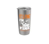 It's Fine I'm Fine Everything is Fine Christmas Cat Donne Uomini Bicchiere termico in acciaio inox doppia parete