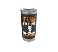 It's Fine I'm Fine Everything is Fine Christmas Cat Donne Uomini Bicchiere termico in acciaio inox doppia parete