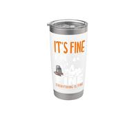 It's Fine I'm Fine Everything is Fine Christmas Cat Donne Uomini Bicchiere termico in acciaio inox doppia parete