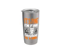 It's Fine I'm Fine Everything is Fine Christmas Cat Donne Uomini Bicchiere termico in acciaio inox doppia parete
