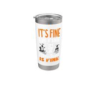 It's Fine I'm Fine Everything is Fine Christmas Cat Donne Uomini Bicchiere termico in acciaio inox doppia parete
