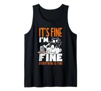 It's Fine I'm Fine Everything is Fine Christmas Cat Donne Uomini Canotta