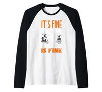 It's Fine I'm Fine Everything is Fine Christmas Cat Donne Uomini Maglia con Maniche Raglan