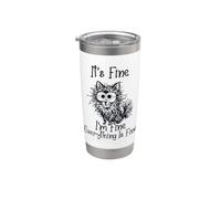 It's Fine I'm Fine Everything is Fine Divertente Cane Pomerania Bicchiere termico in acciaio inox doppia parete
