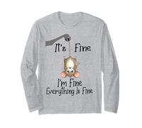 It's fine I'm fine Everything is fine Funny Cute Mouse Rat Maglia a Manica
