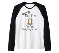 It's fine I'm fine Everything is fine Funny Cute Mouse Rat Maglia con Maniche Raglan