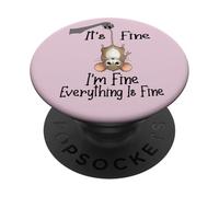 It's fine I'm fine everything is fine funny Cute Mouse Rat PopSockets PopGrip Adesivo