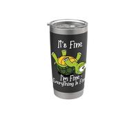 It's fine I'm fine everything is fine funny Cute Turtle Bicchiere termico in acciaio inox doppia parete