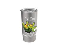 It's fine I'm fine everything is fine funny Cute Turtle Bicchiere termico in acciaio inox doppia parete