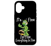 It's fine I'm fine everything is fine funny Cute Turtle Custodia per iPhone 16
