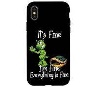 It's fine I'm fine everything is fine funny Cute Turtle Custodia per iPhone X/XS