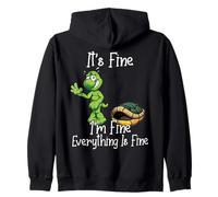 It's fine I'm fine Everything is fine Funny Cute Turtle Felpa con Cappuccio