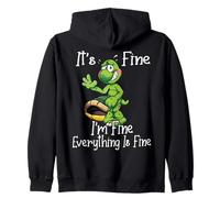 It's fine I'm fine Everything is fine Funny Cute Turtle Felpa con Cappuccio