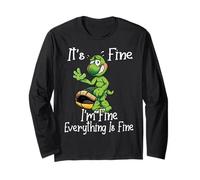 It's fine I'm fine Everything is fine Funny Cute Turtle Maglia a Manica