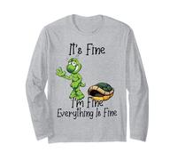 It's fine I'm fine Everything is fine Funny Cute Turtle Maglia a Manica