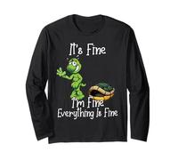 It's fine I'm fine Everything is fine Funny Cute Turtle Maglia a Manica