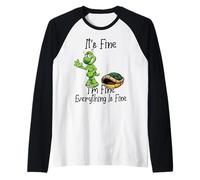 It's fine I'm fine Everything is fine Funny Cute Turtle Maglia con Maniche Raglan