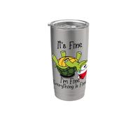 It's fine I'm fine everything is fine funny Cute Xmas Turtle Bicchiere termico in acciaio inox doppia parete