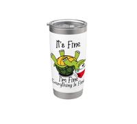 It's fine I'm fine everything is fine funny Cute Xmas Turtle Bicchiere termico in acciaio inox doppia parete