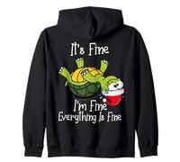 It's fine I'm fine Everything is fine Funny Cute Xmas Turtle Felpa con Cappuccio