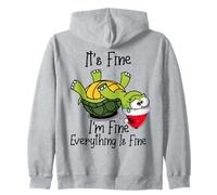 It's fine I'm fine Everything is fine Funny Cute Xmas Turtle Felpa con Cappuccio