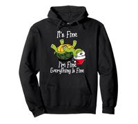 It's fine I'm fine Everything is fine Funny Cute Xmas Turtle Felpa con Cappuccio