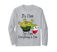It's fine I'm fine Everything is fine Funny Cute Xmas Turtle Maglia a Manica