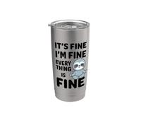 It's Fine I'm Fine Everything Is Fine Meme Divertente Bradipo Bicchiere termico in acciaio inox doppia parete