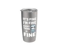 It's Fine I'm Fine Everything Is Fine Meme Divertente Bradipo Bicchiere termico in acciaio inox doppia parete