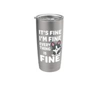 It's Fine I'm Fine Everything Is Fine Meme Divertente Cane Corgi Bicchiere termico in acciaio inox doppia parete