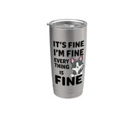 It's Fine I'm Fine Everything Is Fine Meme Divertente Cane Corgi Bicchiere termico in acciaio inox doppia parete