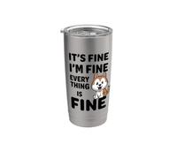 It's Fine I'm Fine Everything Is Fine Meme Divertente Cane Husky Bicchiere termico in acciaio inox doppia parete