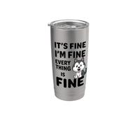 It's Fine I'm Fine Everything Is Fine Meme Divertente Cane Husky Bicchiere termico in acciaio inox doppia parete